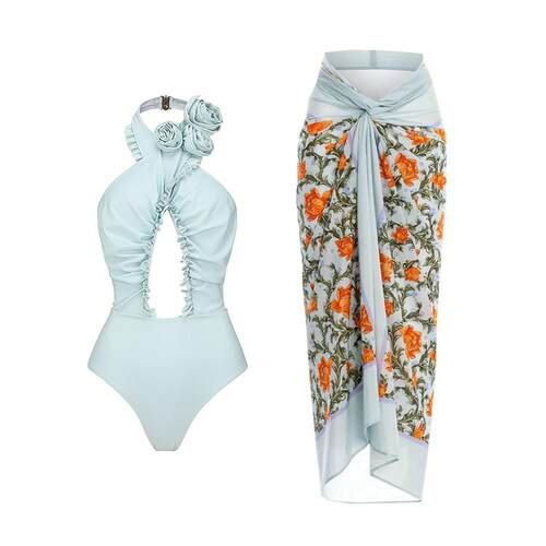 Flower one-piece swimsuit for women