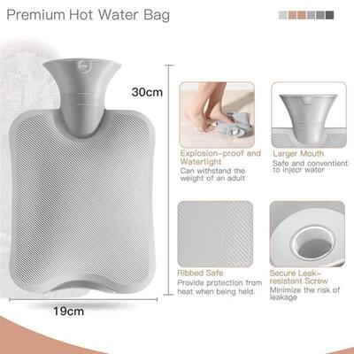 Hot Water Bag with Cover 2L Hot Water Bottle for Bed Warm Wa