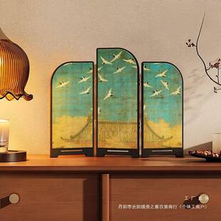 宋代美学桌面屏风摆件客厅装 饰画新中式茶室餐边柜摆画卧室餐厅