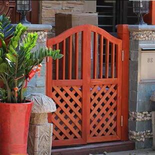 户外防腐木门实木门碳化围栏门仿古木门庭院户外拱门腰门花园