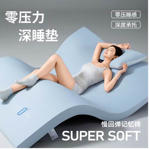 南通逸布绵绵纺织科技有限公司蓝色同款记忆棉床垫盒子软垫卧室海