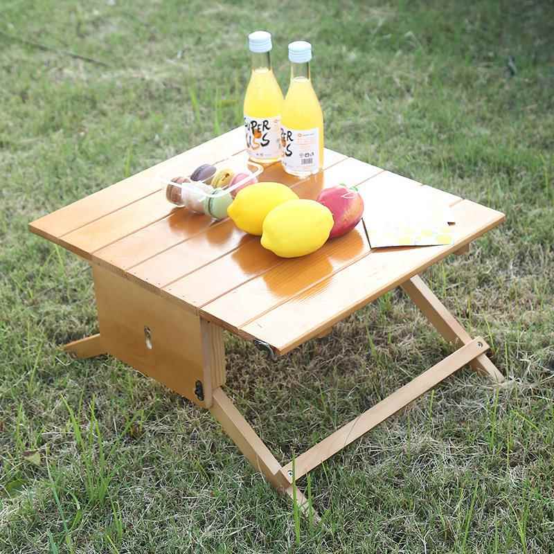 便榉木折叠桌简约小户型家餐用桌户外收纳手BAD提木携盒夜市摆摊