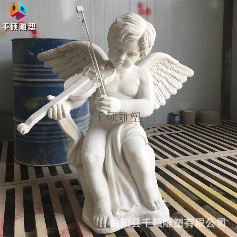 玻璃钢雕塑制定西方欧式音乐小天使雕像户外商场美陈景观装饰摆件