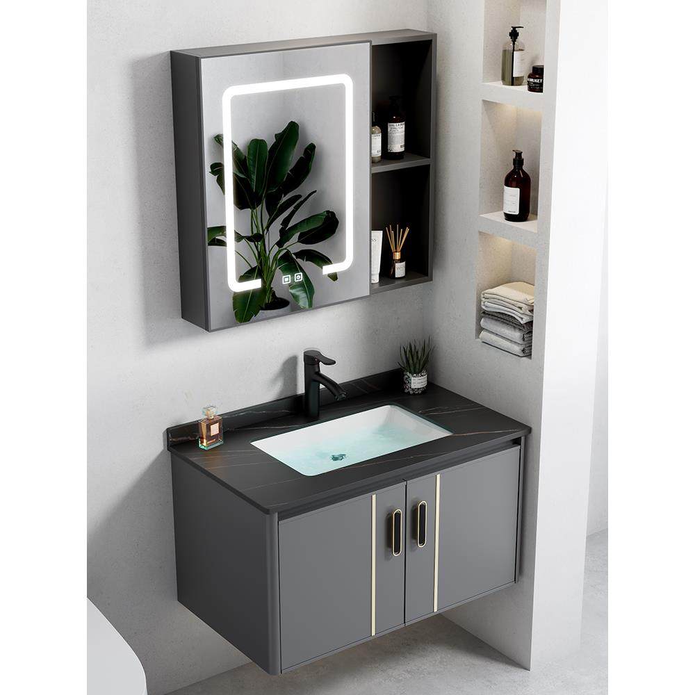 太空铝挂墙式洗手盆柜组合卫生间陶瓷一体洗脸盆家用小户型洗漱台,家装主材,挂墙式洗脸盆,淘宝优惠券,粉丝福利购,淘宝优惠卷