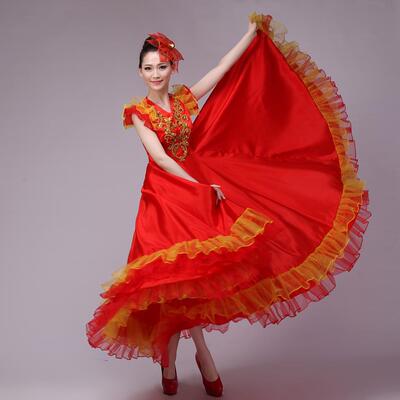 正品新款场舞大摆演出服歌女成人大气现代舞台装中老开年合唱裙团