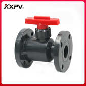 法兰球阀 UPVC一体式 耐腐蚀国标单向塑料阀门 工业级法兰塑料阀门
