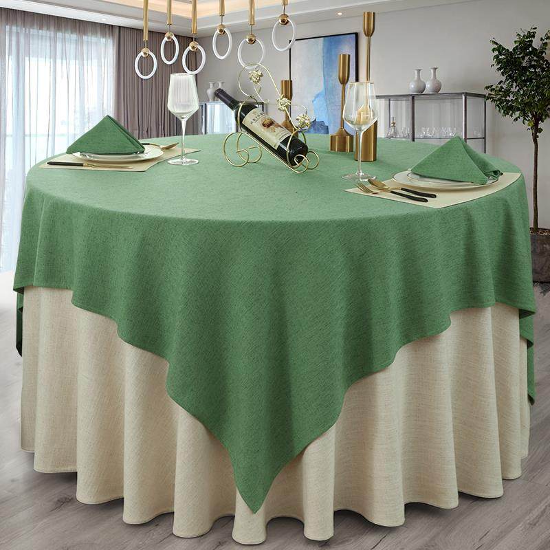 正品定桌制店纯色桌布饭圆形高档餐厅店大圆布棉麻简酒约宴会台布