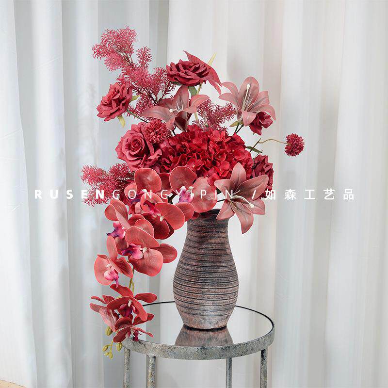 设计师搭配轻奢莫奈风蝴蝶兰仿真花组合假花束婚庆家居装饰高级感