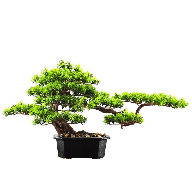 中式迎客松盆景摆件创意木质杜鹃根盆景家居玄关酒店会所软装饰品