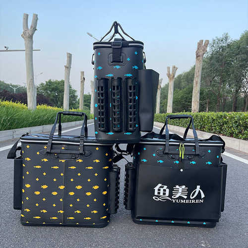 厂家批发新款加厚双层复合料活鱼桶带提手防水便携超大容量活鱼桶