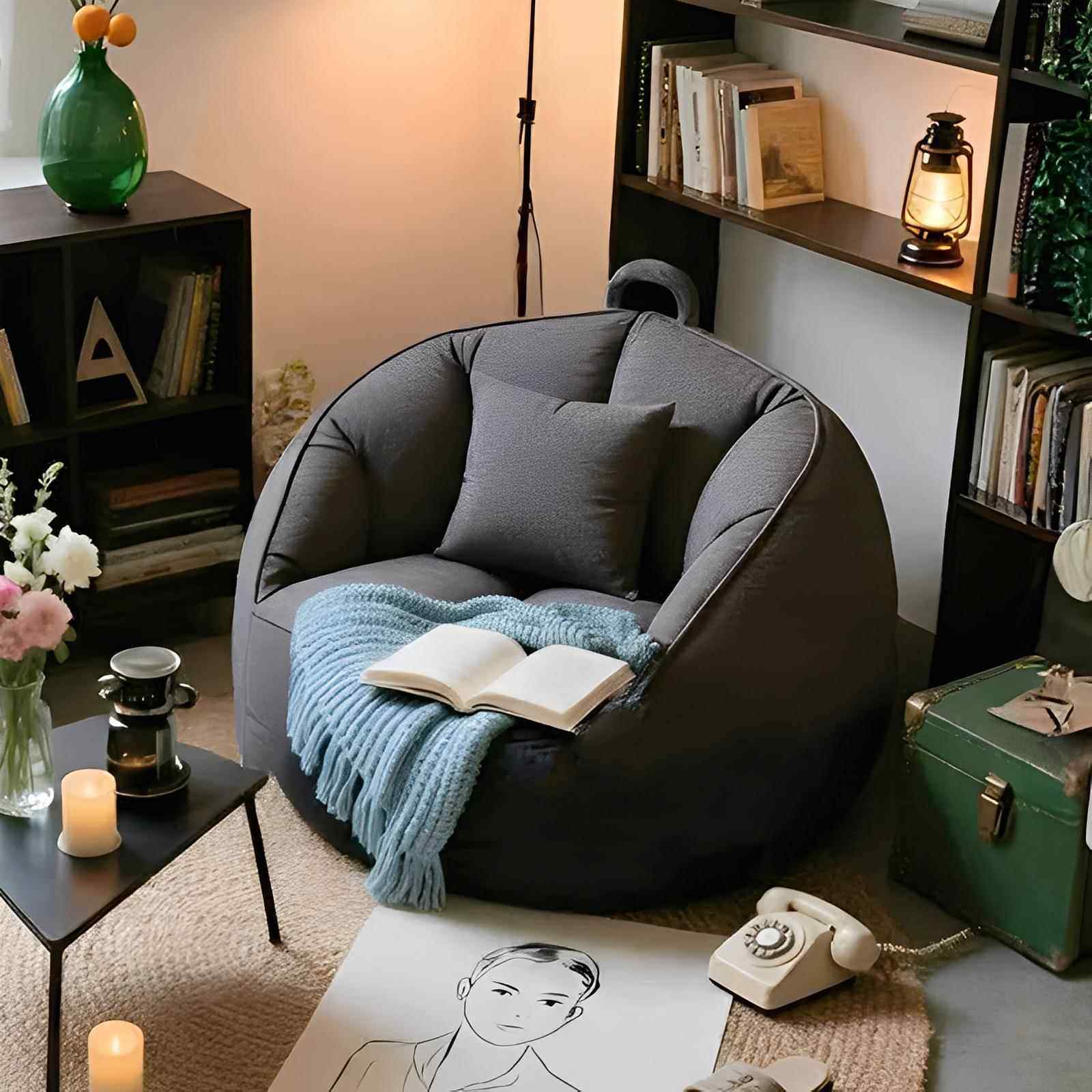 懒人沙发可躺可睡单人懒人椅人类狗窝榻榻米卧室小沙发豆沙袋躺椅