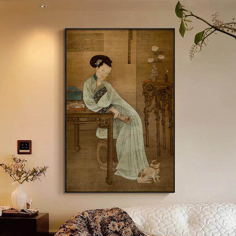 宋代美学挂画中古风客厅柜摆画书房茶室背景墙中式玄关复古装饰画