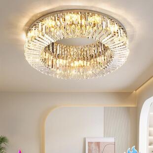 水晶灯轻奢客厅吸顶灯现代简约大气圆形家用灯具2026年新款卧室灯