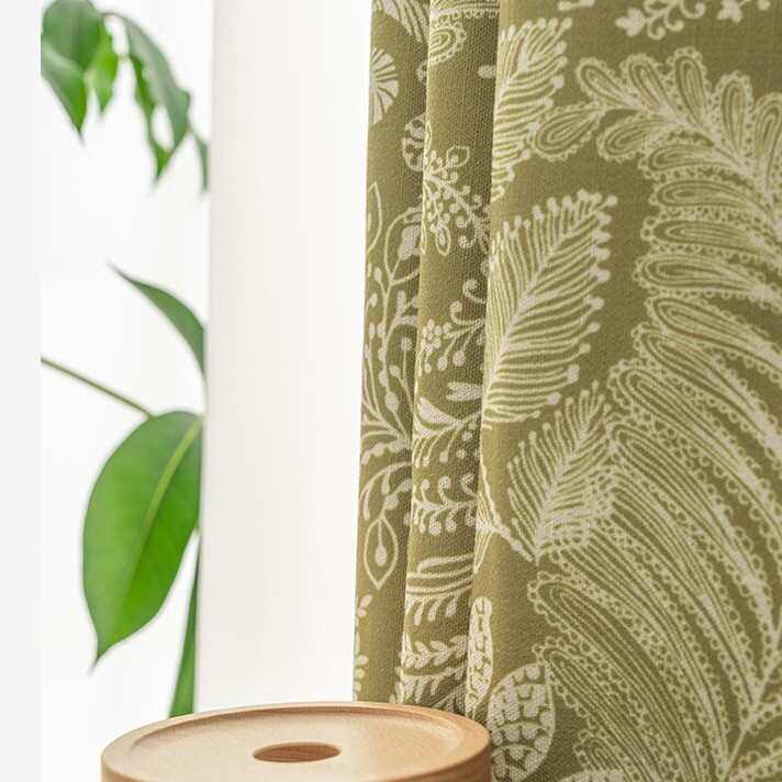 塔莎奶奶系列 绿色叶子民宿客栈美式乡村风格窗帘布 外贸法式布艺,居家布艺,成品窗帘,淘宝优惠券,粉丝福利购,淘宝优惠卷