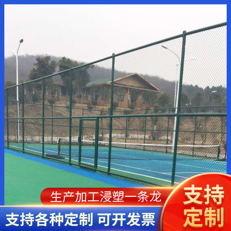 铁丝网围栏球场围网镀锌包塑菱形勾花网格片护栏户外体育场防护网