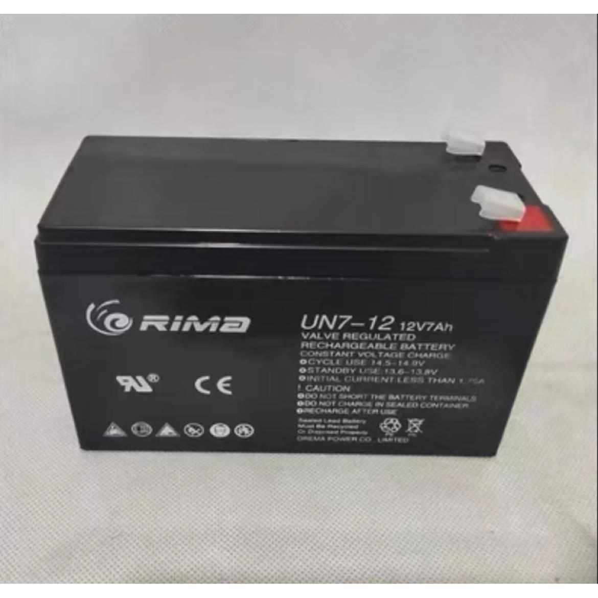 瑞玛RIMA蓄电池UN7-12电瓶12V7AH消防通信直流屏柜UPS电源监控