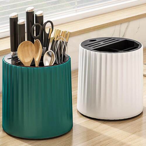 Kitchen Rotating Knife Holder and Storage Rack, Multi-functi