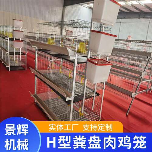 肉鸡笼厂家H型立式肉鸡笼农用畜牧含托粪盘后热镀锌粪盘肉鸡笼