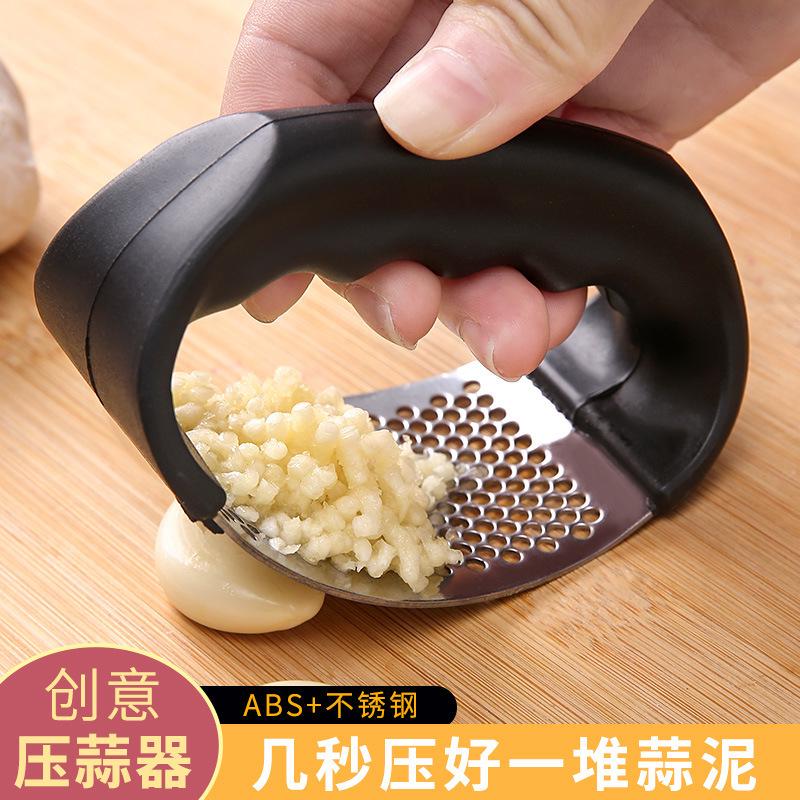 不锈钢手动环形压蒜器压泥器蒜蓉蒜泥压蒜神器捣蒜器家用拍蒜工具