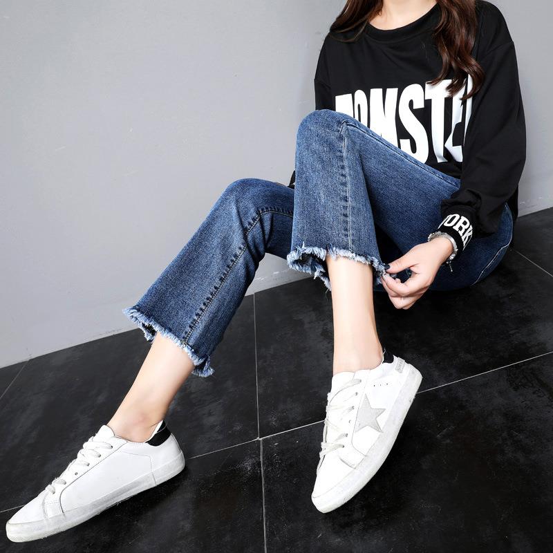 pants elastic small 8:9 fit slim year-round waisted high