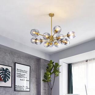 北欧简约风格 客厅魔豆吊灯艺术创意餐厅吧台卧室网红玻璃分子吊灯