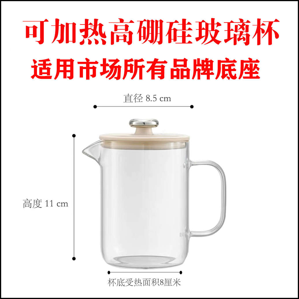 办公室热硅单加厚壶玻璃玻璃杯壶硼高花茶杯小型烧水家用可加养生