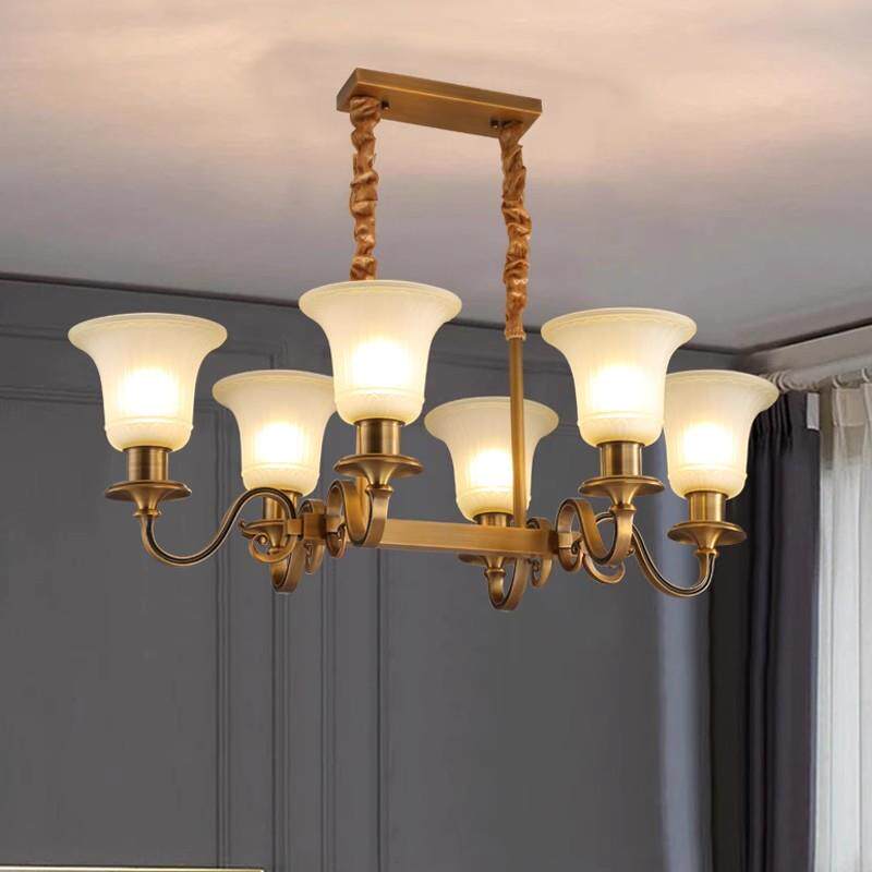 美式LED餐厅玻璃吊灯后现代个性长方形简约轻奢吧台书房茶室灯具