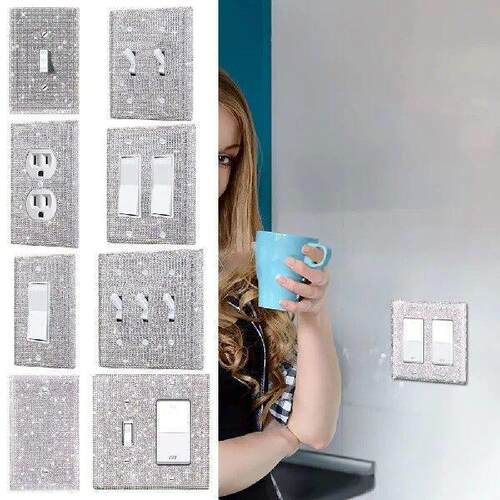 US Standard Elegant Crystal Glitter Bling Plug Outlet Wall
