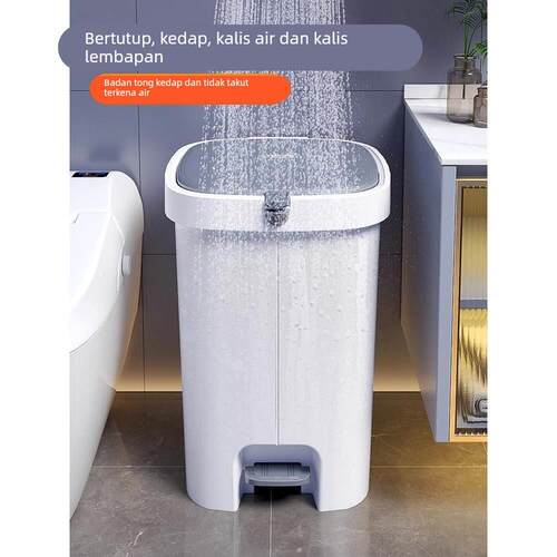 Rubbish Can Kitchen Toilet Trash with Press Lid Garbage Bin