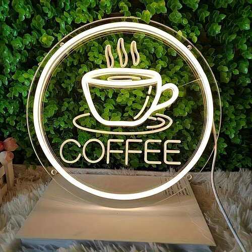 亚马逊热卖coffee灯牌咖啡馆霓虹灯led装饰创意字母咖啡造型灯