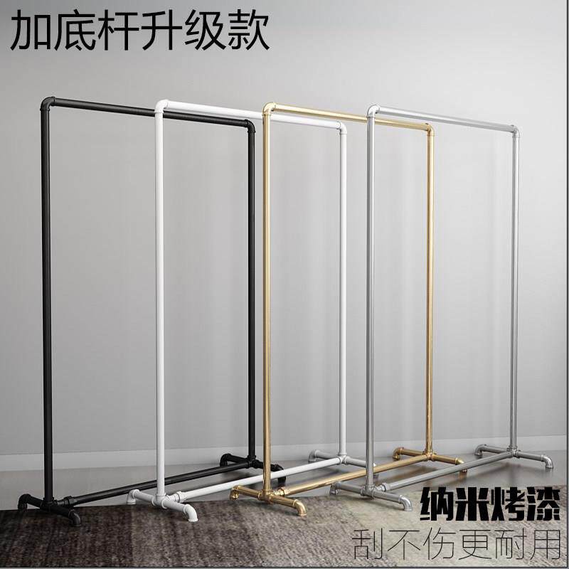 服装展示架水管龙门架铁艺落地架带滑轮铁衣架简易晾衣架可移动