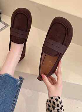 正品女鞋024冬季妈鞋2绒保暖中老年棉鞋加一脚蹬大码妈42码浅口豆