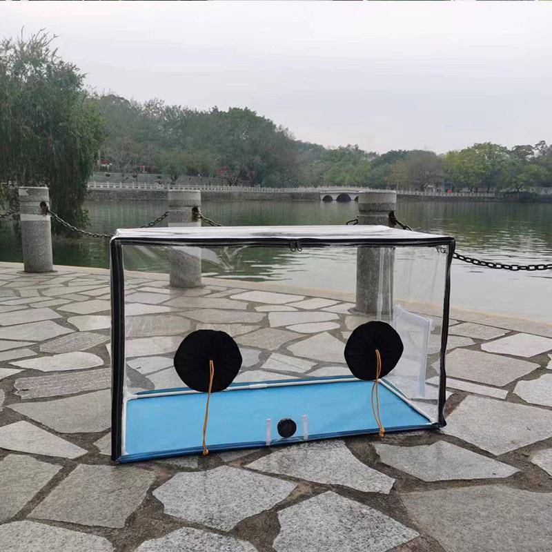 静物温蓝色款空气带盒蘑AZL菇,蘑菇生长袋件纱窗度套计袋