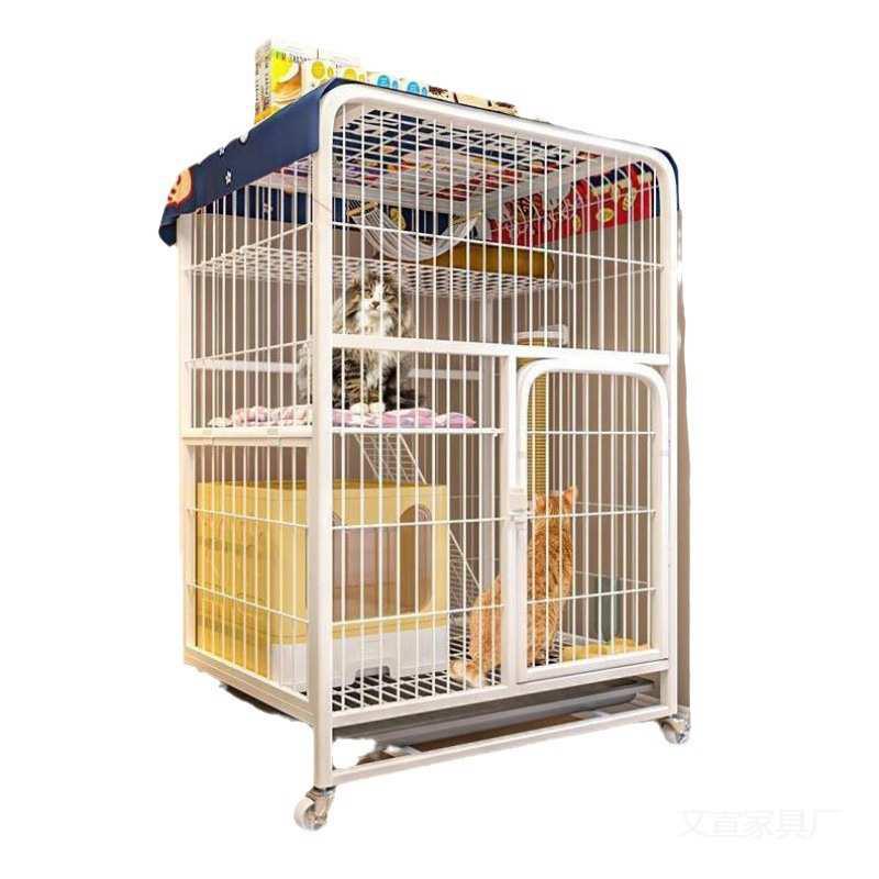 猫笼子家用室内超大自由空间带厕所猫别墅宠物两层猫舍猫屋猫咪窝