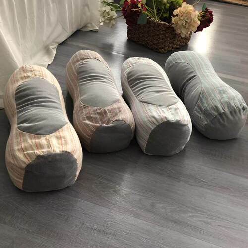 颈椎反弓枕头助睡眠牵引拉伸全荞麦壳不塌陷家用护颈椎圆柱硬枕芯