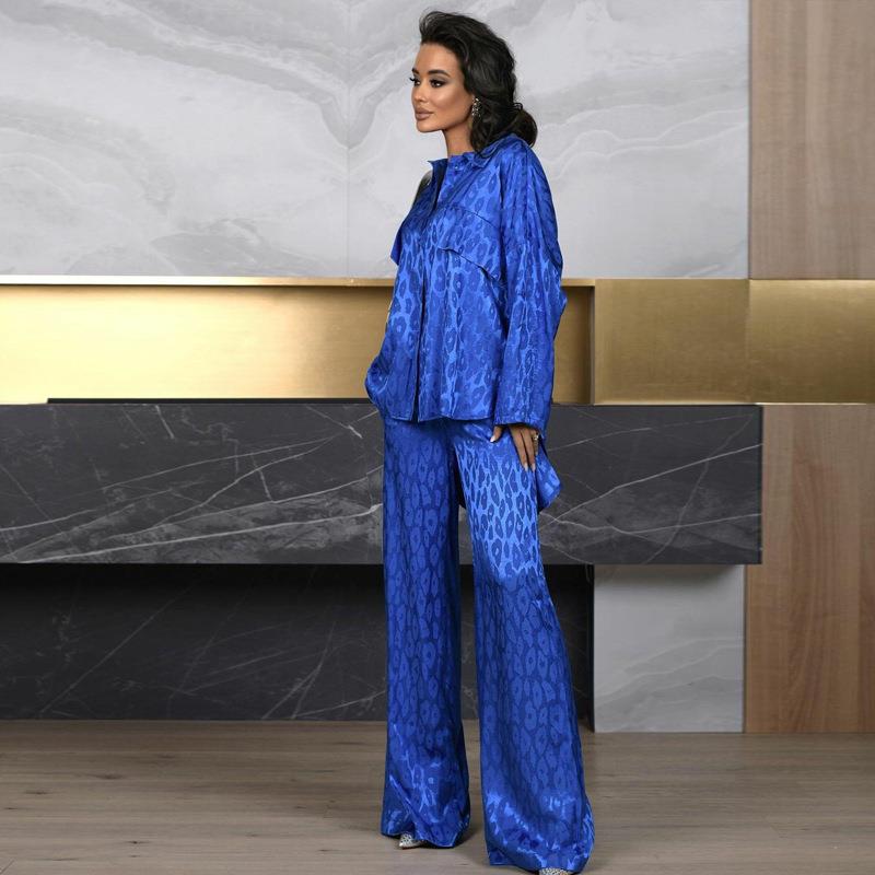 suit piece two womens print leopard shirt cardigan