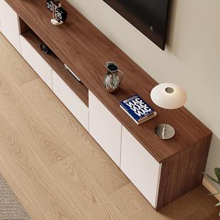 实木电视柜客厅家用2025新款中古风家俱小户型收纳柜电视机柜落地