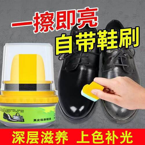 Shoe Polish and Brush Set for Genuine Leather Shoes, Mainten