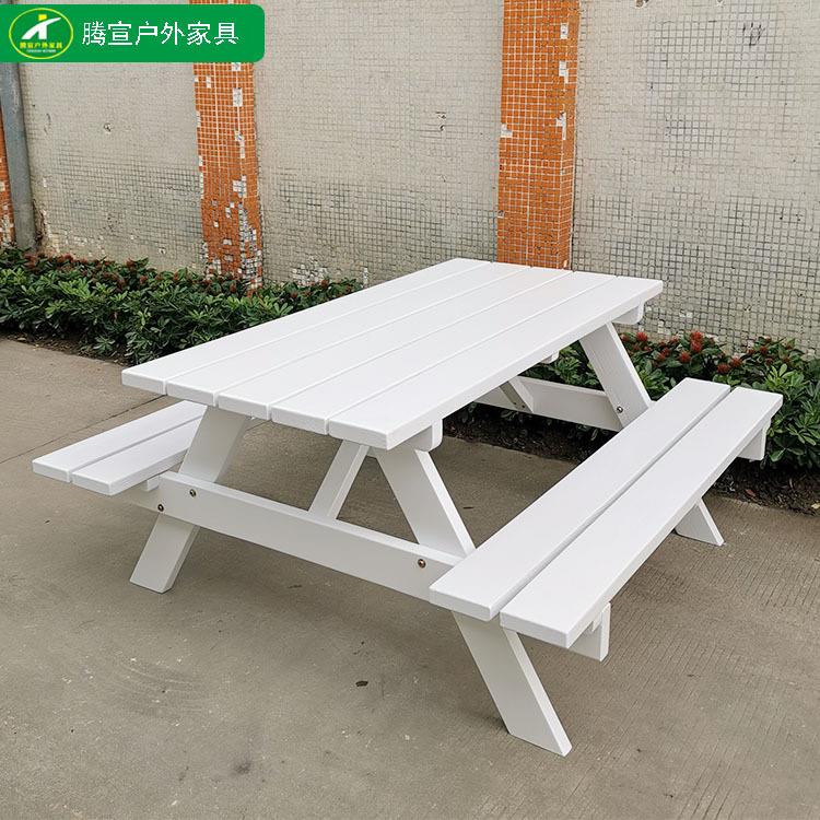 户外防腐木连体桌椅庭院防水柚木露台别墅室外休闲花园长桌组合