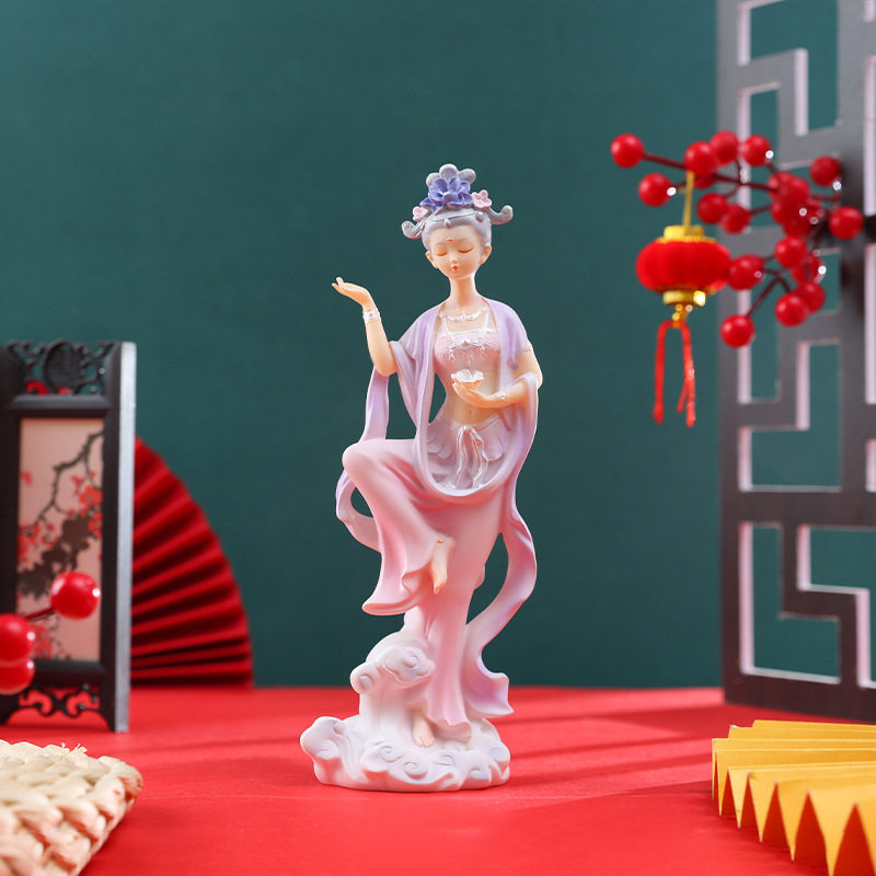 新款敦煌飞天国潮古风神女创意摆件书桌饰品创意工艺品厂家直销