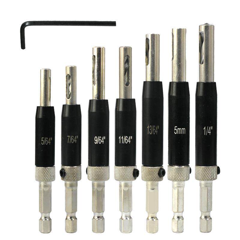 木工铰链打孔器钻头门窗合页开孔工具黑色六角定位打眼一体木工钻