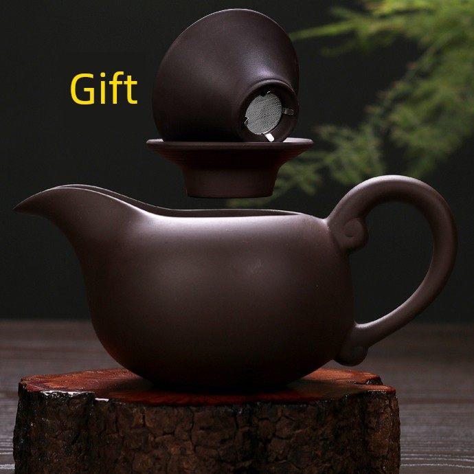 宜兴石瓢紫砂公道杯茶漏茶滤过滤紫泥手工功夫茶具公杯分茶器套装