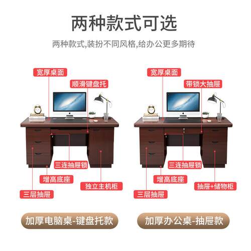办公桌老板桌简约现代办公室电脑桌子工作台子员工位职员桌椅组合