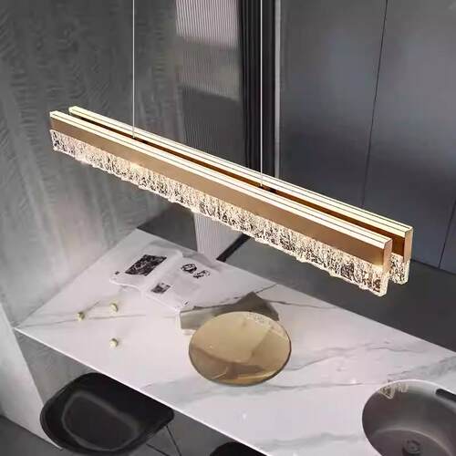 意式餐厅吊灯现代简约新创意个性北欧LED长条餐桌吧台饭厅轻奢灯