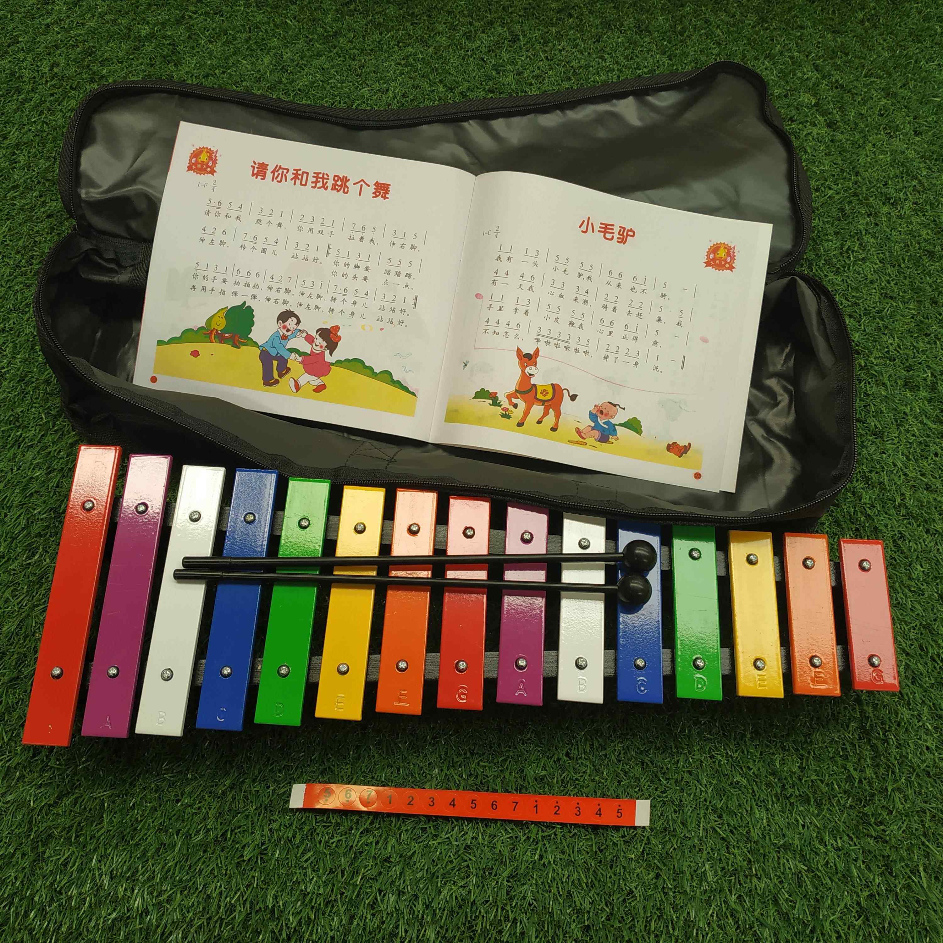 高档包音准1音铝板琴打手击琴儿童乐器音乐玩具5敲琴木邮琴奥尔夫