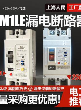 CM1LE单相2P漏电断路器63A 80A 100A 125A 220V 250A空气开关160A