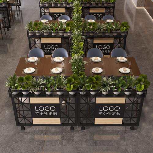 餐厅隔断花铁屏风卡围栏架酒吧绿植艺过道装饰饭店856奶茶半截护