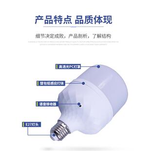 新款直销智能语音灯泡会听话的声控灯一喊亮开灯关灯卧室梯楼家用