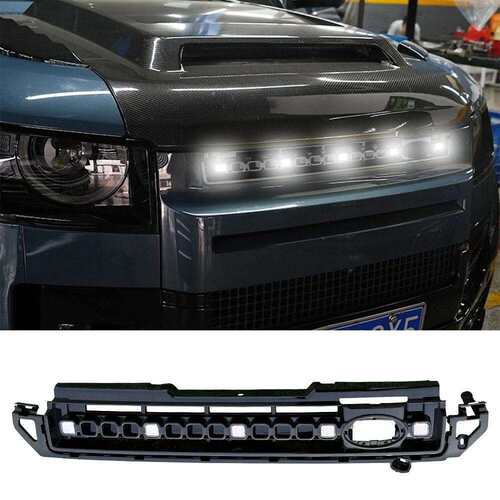 适用Defender901101302020-2026前散热器网格格栅带LED白光