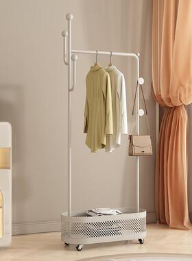 衣动帽落卧地室移挂衣架带脏衣篓家用架衣服收纳架床边ONB放衣服